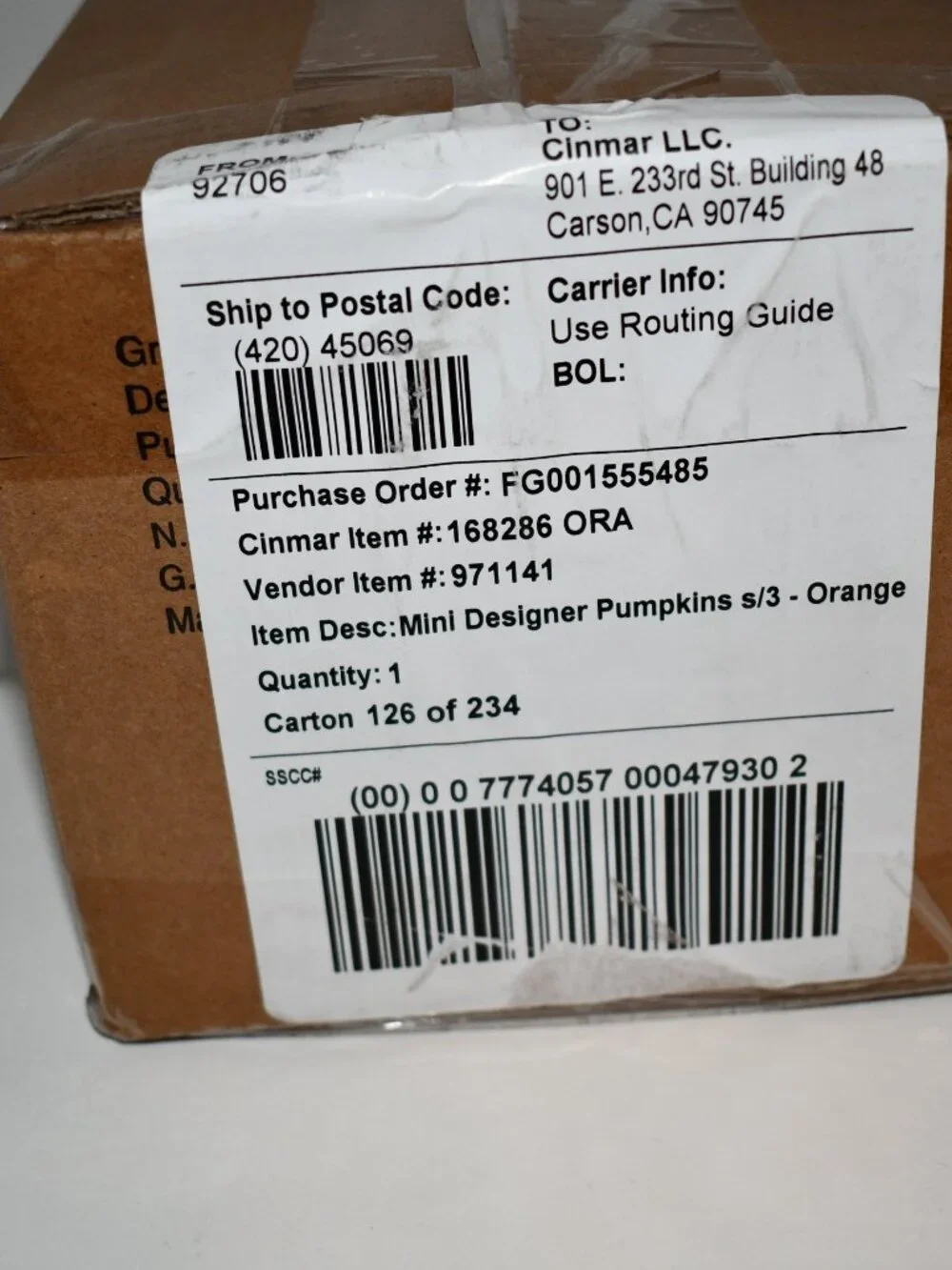 GrandinRoad ORANGE MINI Designer Pumpkins, Set of 3 #168286ORG NIB